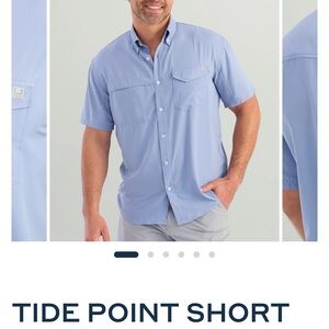 Huk Men's Casual Button Down Shirt - Sky Blue